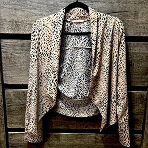 Leopard Print Draped Jacket. Sz SM